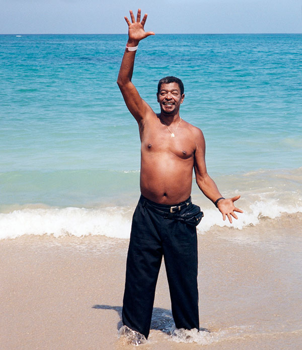 Morris Ebanks on a Caribbean beach