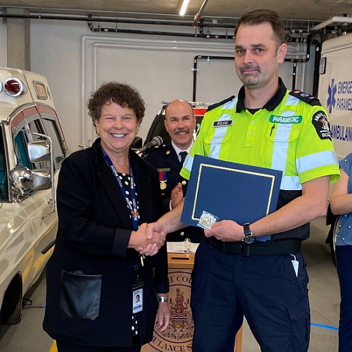 BEHS Chief Ambulance Officer, Leanne Heppell and primary care paramedic Roland Wauthy